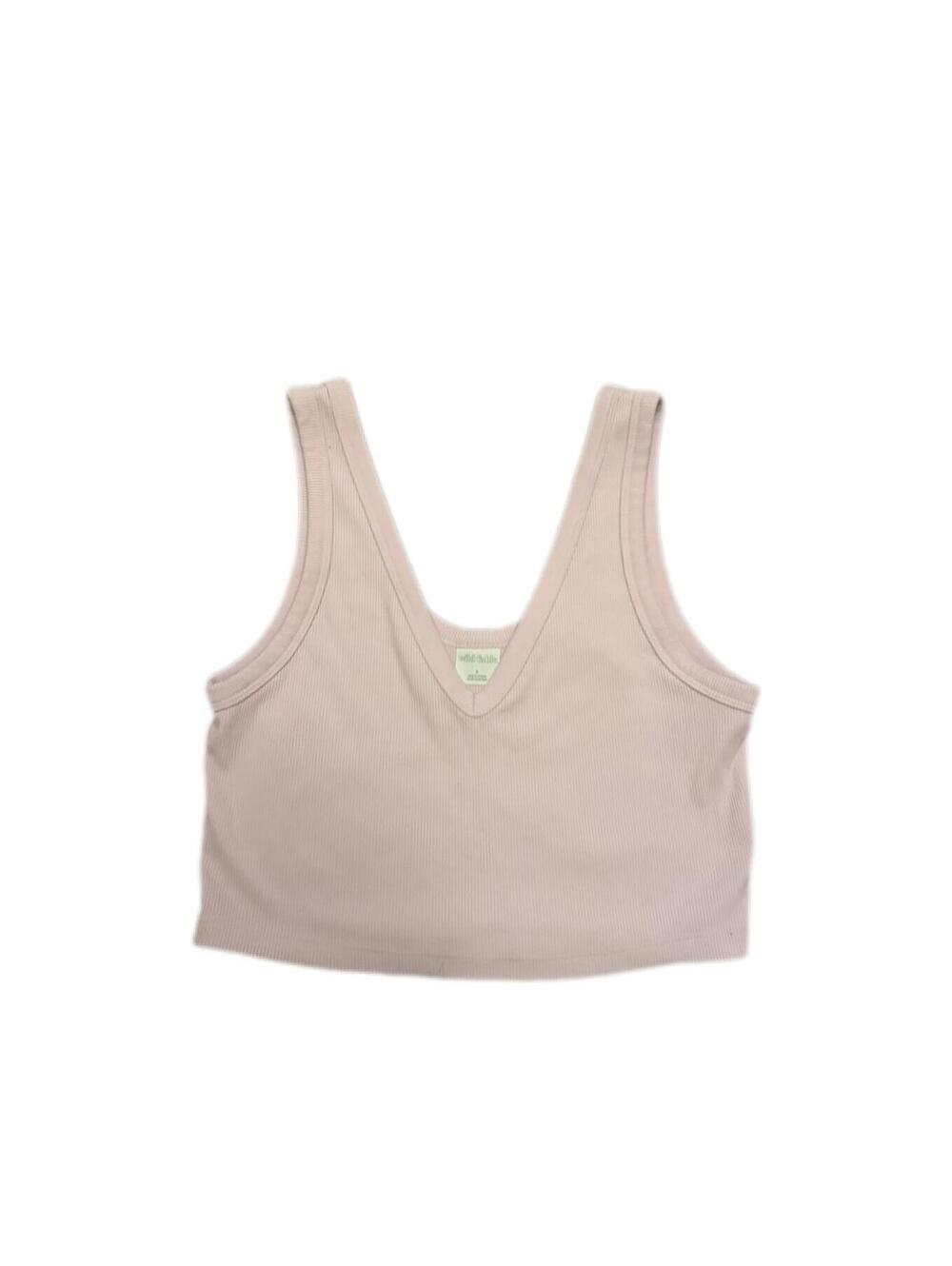 Wild fable pink ribbed crop top size large